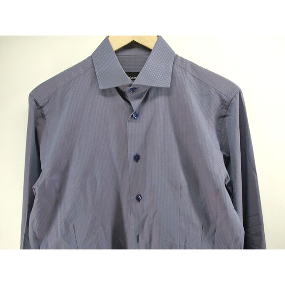 Bogosse Shirt Mens 3 Medium Blue Prints Long Sleeve Button Up Cotton Casual - Picture 2 of 9